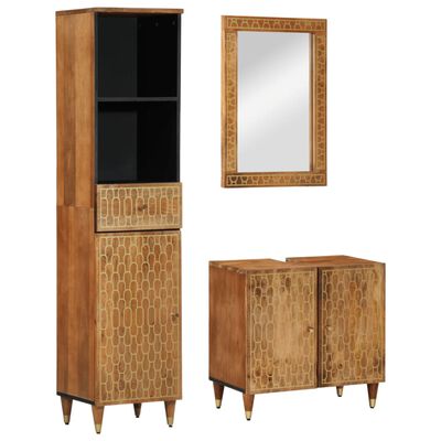 vidaXL 3 Piece Bathroom Furniture Set Solid Wood Mango