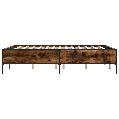 vidaXL Bed Frame without Mattress Smoked Oak 120x190 cm Small Double