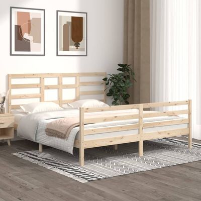 vidaXL Bed Frame Solid Wood 180x200 cm Super King Size