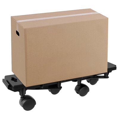 vidaXL Moving Dollies with 4 Wheels 10 pcs Black Polypropylene 170 kg