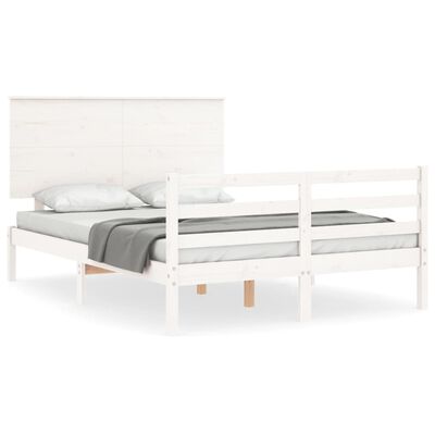 vidaXL Bed Frame without Mattress White 120x200 cm Solid Wood