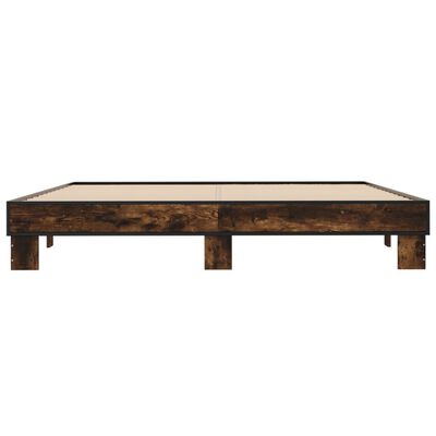 vidaXL Bed Frame without Mattress Smoked Oak 200x200 cm