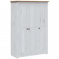 vidaXL 3-Door Wardrobe White 118x50x171.5 cm Pine Panama Range