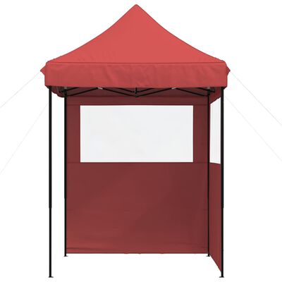 vidaXL Foldable Party Tent Pop-Up with 2 Sidewalls Burgundy