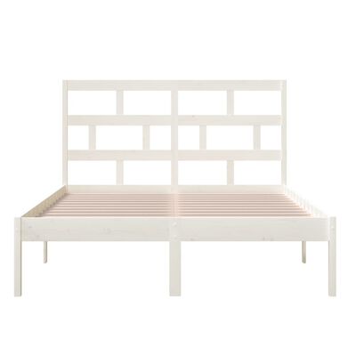 vidaXL Bed Frame without Mattress White Solid Wood 140x200 cm (810018+814195)