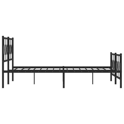 vidaXL Metal Bed Frame without Mattress with Footboard Black 180x200 cm Super King