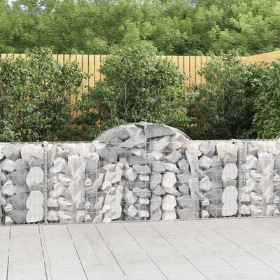 vidaXL Arched Gabion Baskets 25 pcs 200x30x80/100 cm Galvanised Iron