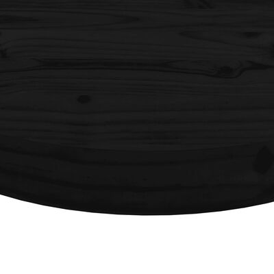 vidaXL Table Top Round Black Ø30x3 cm Solid Wood Pine