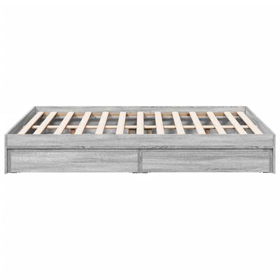 vidaXL Bed Frame with Drawers without Mattress Grey Sonoma 140x190 cm