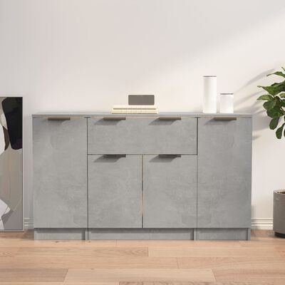 vidaXL Sideboards 3 pcs Concrete Grey Engineered Wood