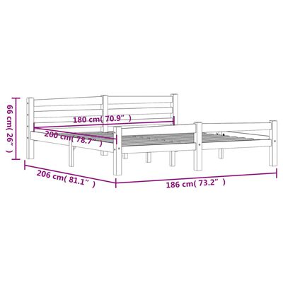 vidaXL Bed Frame without Mattress Honey Brown Solid Pinewood 180x200 cm Super King