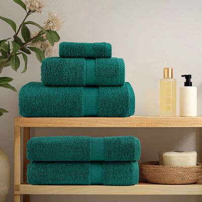 vidaXL Premium Soap Towels SOLUND 4 pcs Green 30x30 cm 600 gsm