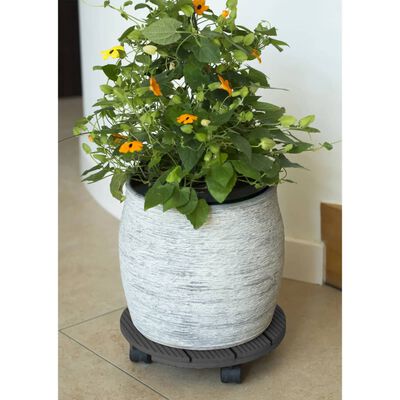 Nature Plant Trolley Round Ø30 cm Anthracite Wood