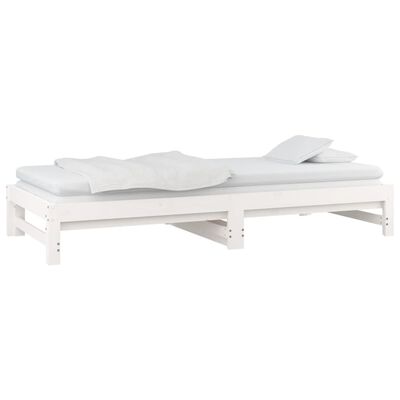 vidaXL Pull-out Day Bed without Mattress White 2x(90x190) cm