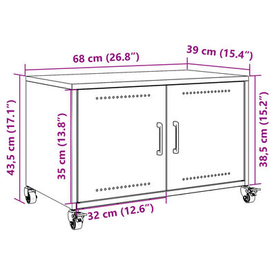 vidaXL TV Cabinet Mustard Yellow 68x39x43.5 cm Steel