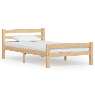 vidaXL Bed Frame without Mattress Solid Pinewood 90x200 cm