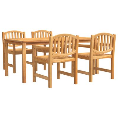 vidaXL 5 Piece Garden Dining Set Solid Wood Teak