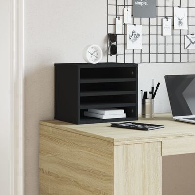 vidaXL Desk Organiser Black 36x26x29.5 cm Engineered wood