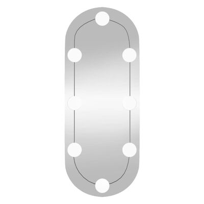vidaXL Wall Mirror with LED Lights 20x50 cm Glass Oval