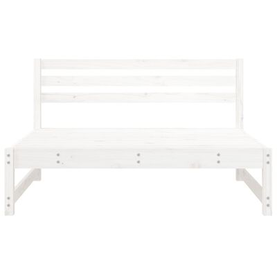 vidaXL Garden Middle Sofas 2 pcs White 120x80 cm Solid Wood Pine