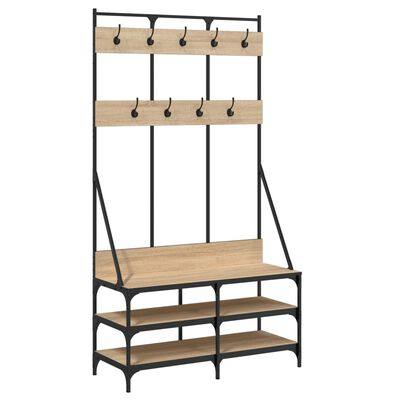 vidaXL Clothes Rack with Shoe Storage Sonoma Oak 100x40x184 cm