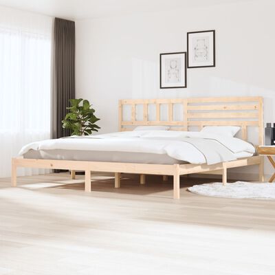 vidaXL Bed Frame without Mattress 180x200 cm Super King Solid Wood Pine