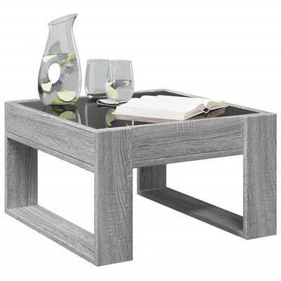 vidaXL Coffee Table with Infinity LED Grey Sonoma 50x53x30 cm