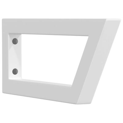 vidaXL Shelf Brackets for Washbasin 2 pcs White Trapezium Steel