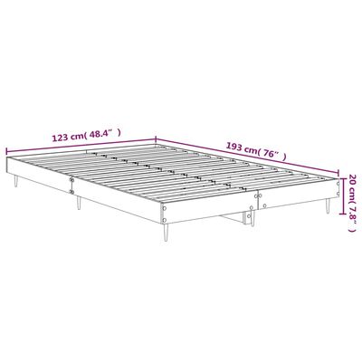 vidaXL Bed Frame without Mattress High Gloss White 120x190 cm Small Double