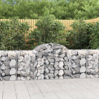 vidaXL Arched Gabion Baskets 20 pcs 200x50x80/100 cm Galvanised Iron