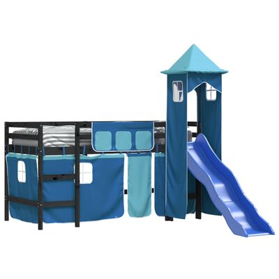 vidaXL Kids' Loft Bed with Tower without Mattress Blue 80x200 cm