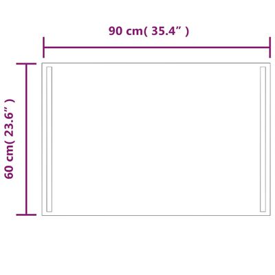 vidaXL LED Bathroom Mirror 60x90 cm