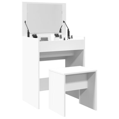 vidaXL Dressing Table and Stool White 60x40x113.5 cm