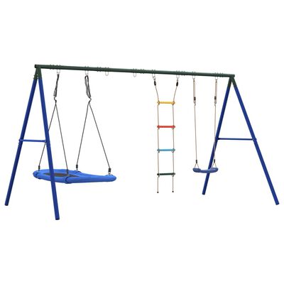 vidaXL Outdoor Swing Set with Swing, Ladder, Nest Swing