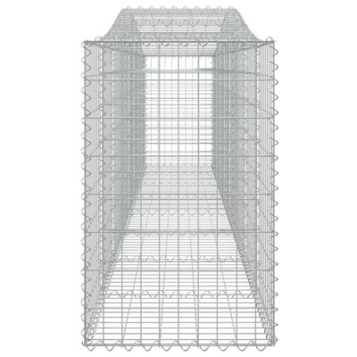 vidaXL Arched Gabion Baskets 9 pcs 400x50x80/100 cm Galvanised Iron