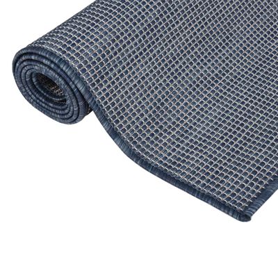 vidaXL Outdoor Flatweave Rug 100x200 cm Blue