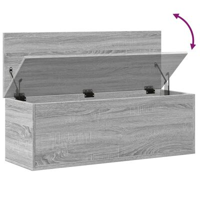 vidaXL Storage Box Grey Sonoma 102x35x35 cm Engineered Wood