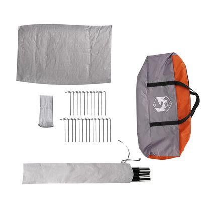 vidaXL Family Tent Tipi 6-Person Grey and Orange Waterproof