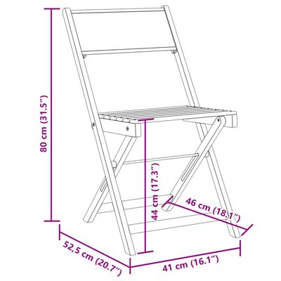 vidaXL Folding Garden Chairs 4 pcs Cream White Fabric and Solid Wood