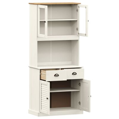 vidaXL Highboard VIGO White 78x40x175 cm Solid Wood Pine