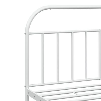 vidaXL Metal Bed Frame without Mattress with Footboard White 200x200 cm