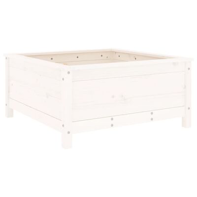 vidaXL Garden Planter White 82.5x82.5x39 cm Solid Wood Pine