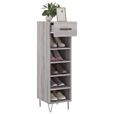 vidaXL Shoe Cabinet Grey Sonoma 30x35x105 cm Engineered Wood