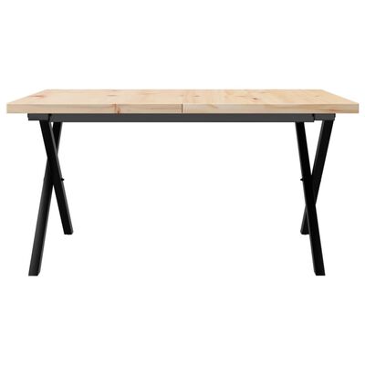 vidaXL Coffee Table X-Frame 80x80x45.5 cm Solid Wood Pine and Cast Iron