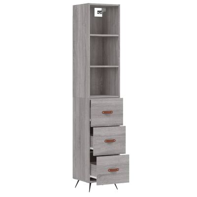 vidaXL Highboard Grey Sonoma 34.5x34x180 cm Engineered Wood