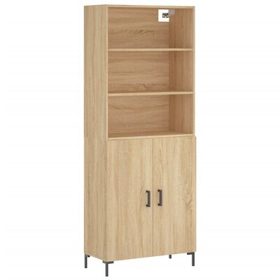 vidaXL Highboard Sonoma Oak 69.5x34x180 cm Engineered Wood