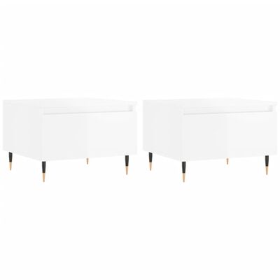 vidaXL Coffee Tables 2 pcs High Gloss White 50x46x35 cm Engineered Wood