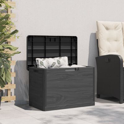 vidaXL Outdoor Cushion Box Anthracite 77.5x44.5x53 cm Polypropylene