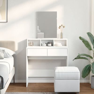 vidaXL Dressing Table with Mirror White 80x41x144.5 cm