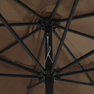 vidaXL Garden Parasol with Metal Pole 390 cm Taupe